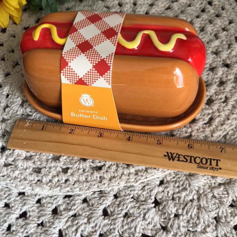 Ceramic HOTDOG Butter Dish - Picture 6 of 9